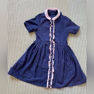 Handmade Vintage Pattern Pink and Blue Dress